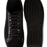 Black suede trainers