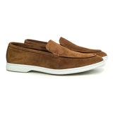 Beige Suede Slip-on Loafer
