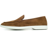 Beige Suede Slip-on Loafer