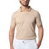 Tricou Polo Knit Beige