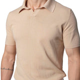 Tricou Polo Knit Beige