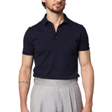 Navy Knit Polo Shirt