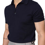 Navy Knit Polo Shirt